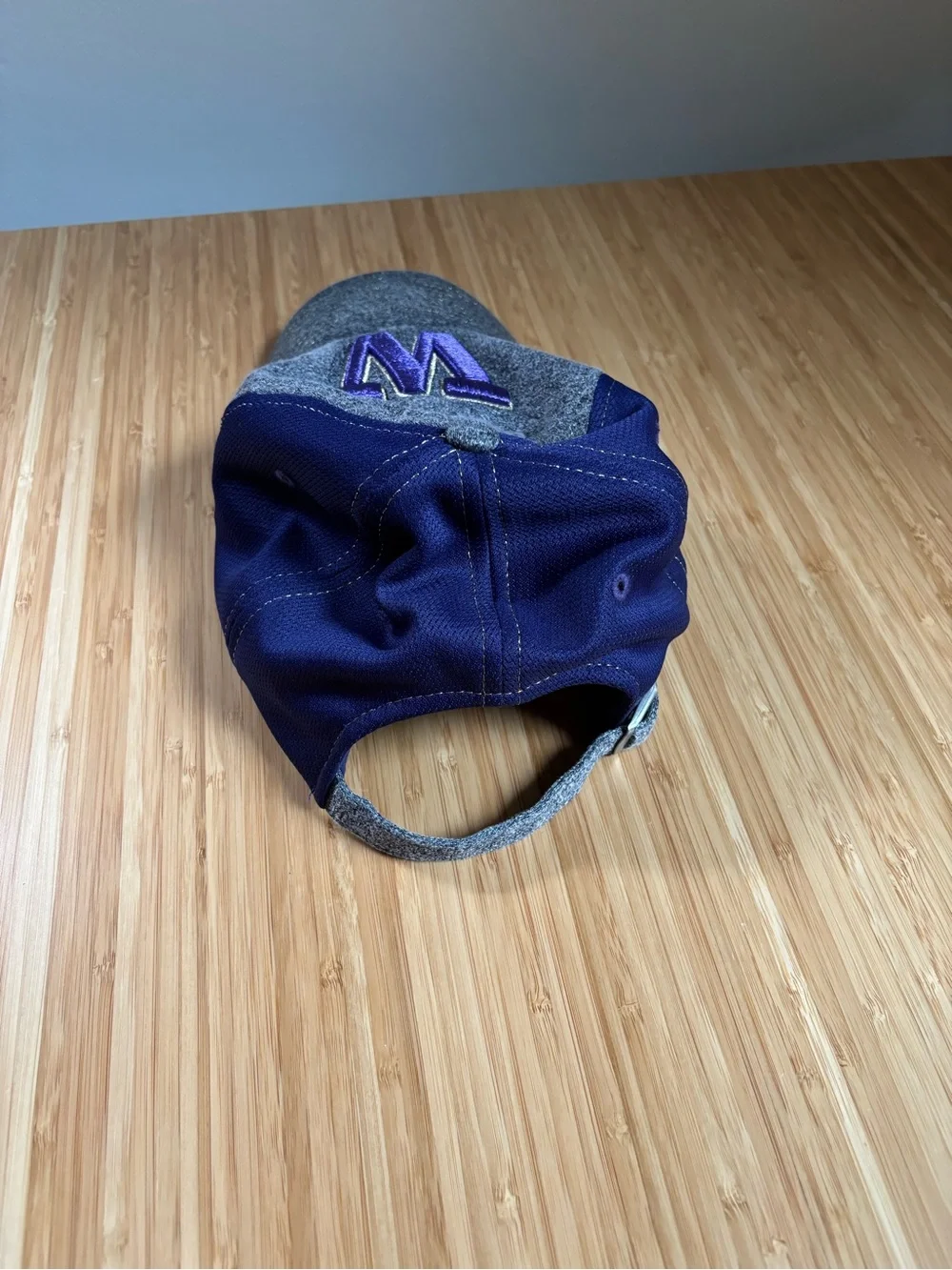 Women's Gray and Purple UW Baseball Cap
